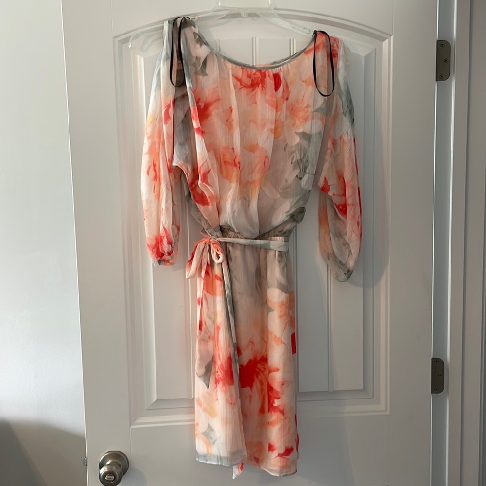 Vince Camuto Cold Shoulder Floral Dress, Size 10